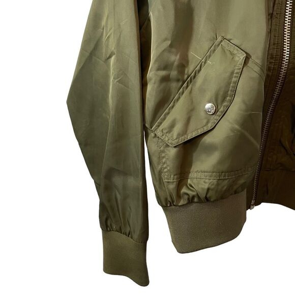 Free People Green Midnight Cropped Bomber Jacket Size XS - Picture 6 of 12
